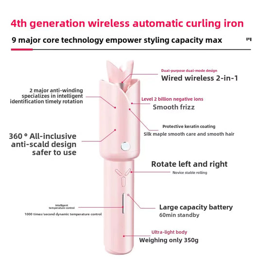 Automatic Large Curling Iron 32Mm Negative Ion Hair Styling Tool with Hair Protecting Spray for Salon Professional Use