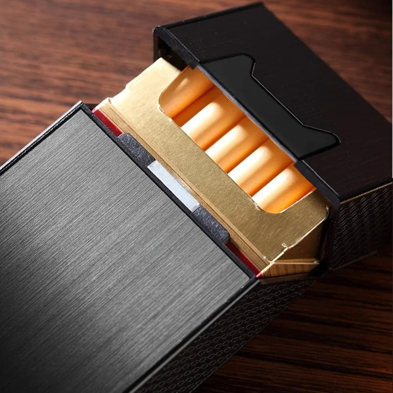 Cigarette Case with Lighter 2 in 1 USB Rechargeable Flameless Windproof Electric Lighter Cigarettes Box for Smoking Accessories