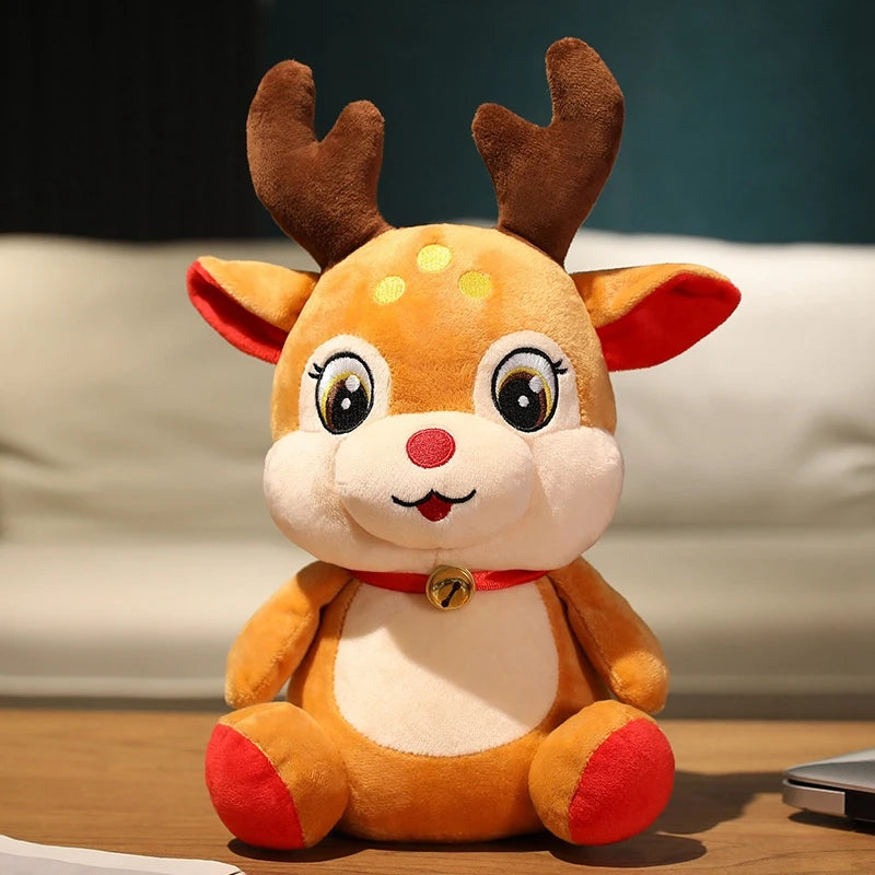 Cute Christmas Series Doll Santa Claus Elk Plush Toy Stuffed Soft Snowman Deer Toys for Kids Girls Xmas Hallowmas Gift Party