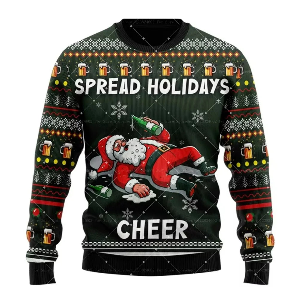 Christmas Santa Claus Beer Autumn Winter Fashion Sweatshirts for Men & Women