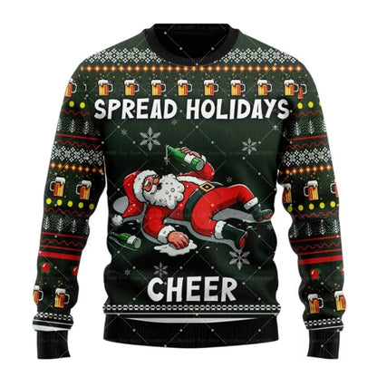 Christmas Santa Claus Beer Autumn Winter Fashion Sweatshirts for Men & Women