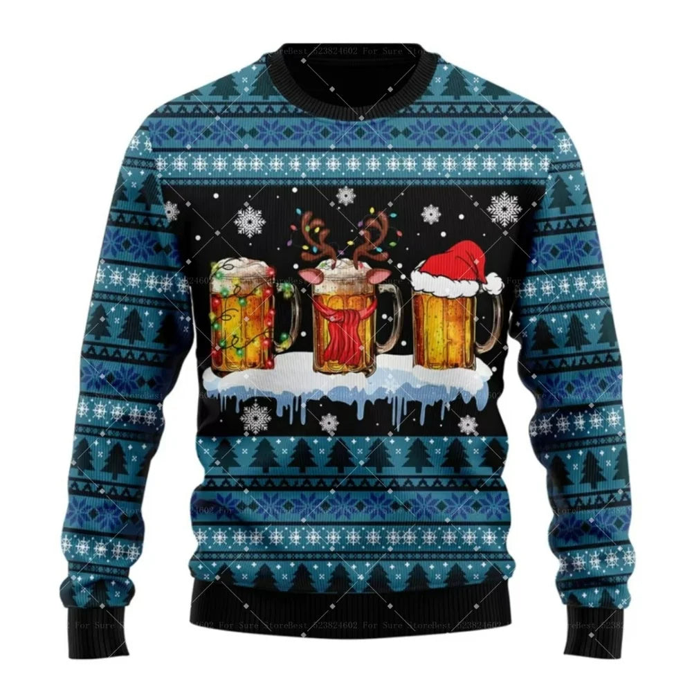 Christmas Santa Claus Beer Autumn Winter Fashion Sweatshirts for Men & Women
