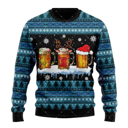 Christmas Santa Claus Beer Autumn Winter Fashion Sweatshirts for Men & Women