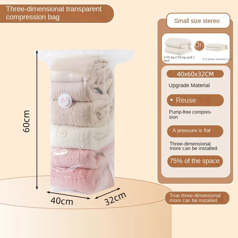 Vacuum Compression Bag Thickened Non-Pumping Pressing Stereo Storage Bag Clothes Quilt Quilt down Jacket Storage Bag #4161