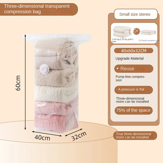 Vacuum Compression Bag Thickened Non-Pumping Pressing Stereo Storage Bag Clothes Quilt Quilt down Jacket Storage Bag #4161