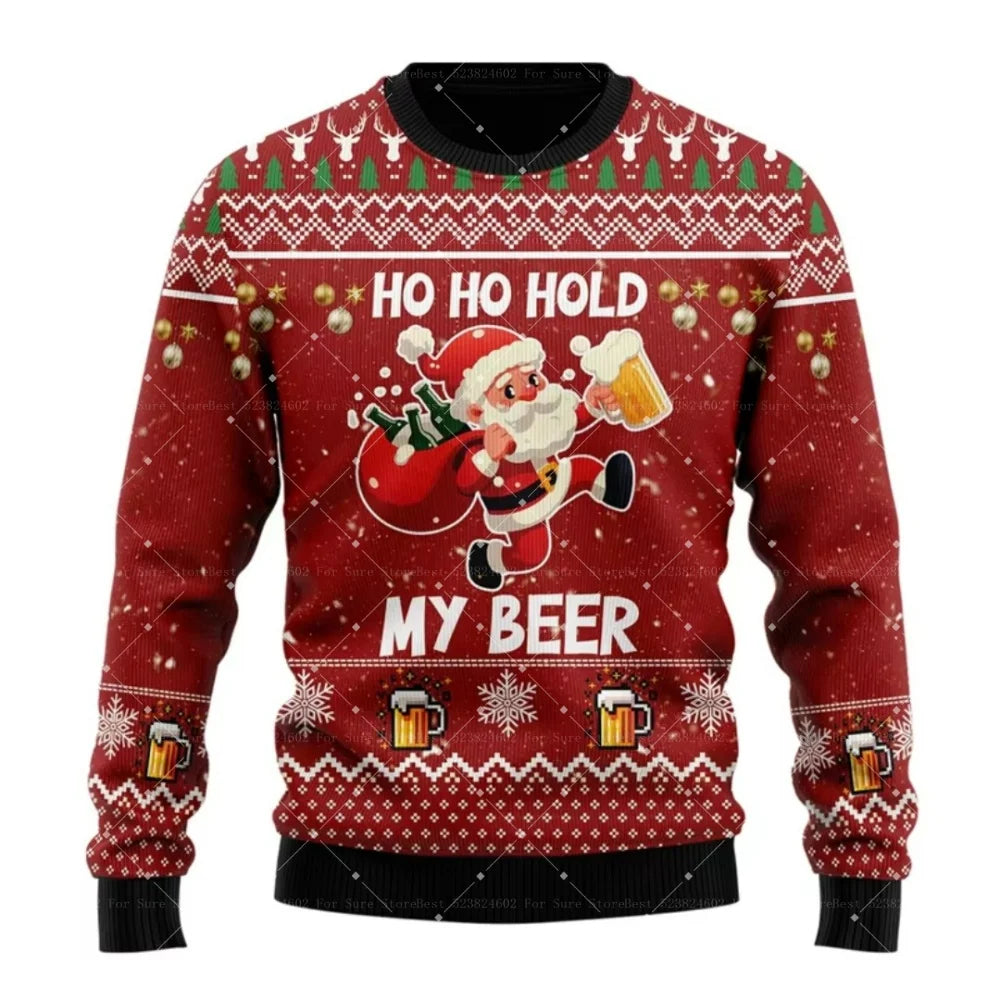Christmas Santa Claus Beer Autumn Winter Fashion Sweatshirts for Men & Women