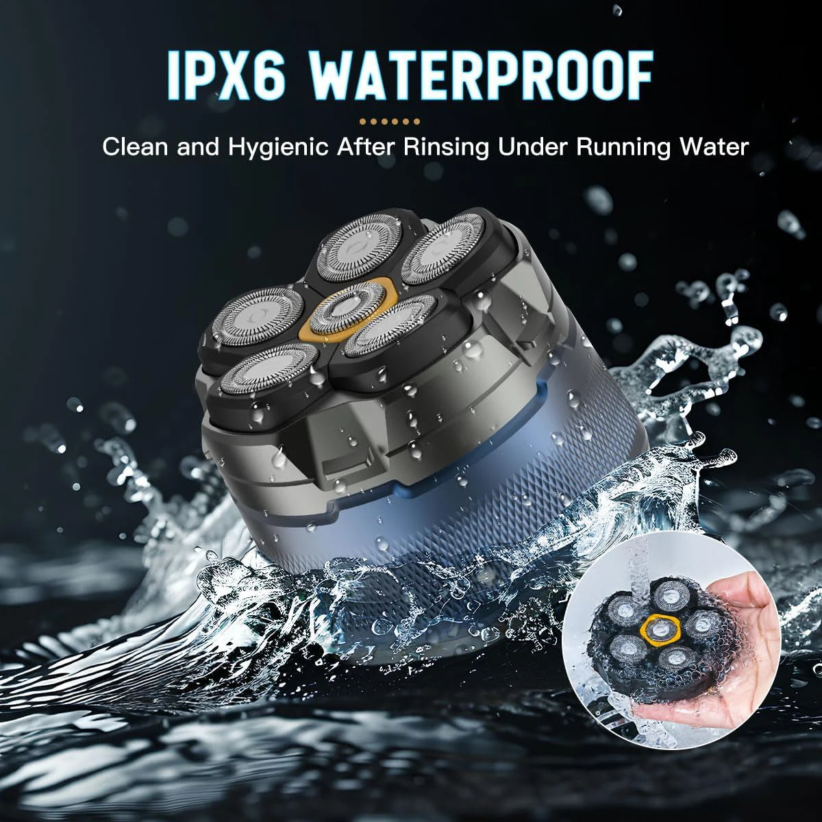 Electric Head Shavers for Bald Men 6D Magnetic Razor Hair Trimmer USB Rechargeable LED Display Waterproof Beard Shavers