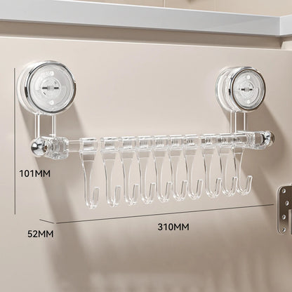 31/33.5Cm Bathroom Suction Cup Wall Towel Holder No-Punching Rotatable Towel Robe Coat Rack Kitchen Bathroom Shelf with 10 Hooks