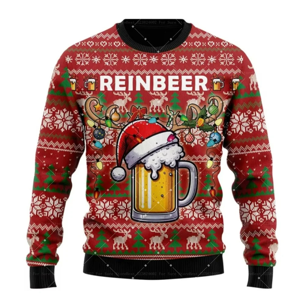 Christmas Santa Claus Beer Autumn Winter Fashion Sweatshirts for Men & Women