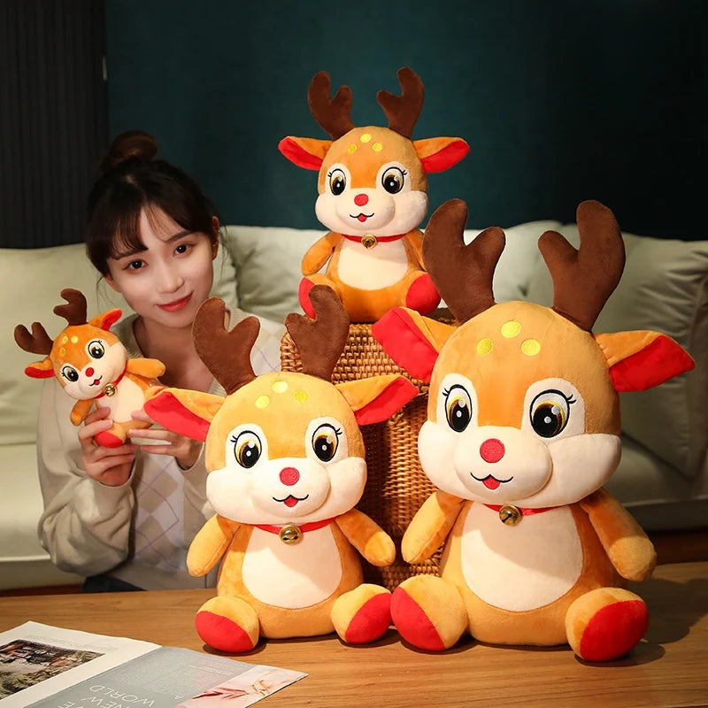 Cute Christmas Series Doll Santa Claus Elk Plush Toy Stuffed Soft Snowman Deer Toys for Kids Girls Xmas Hallowmas Gift Party