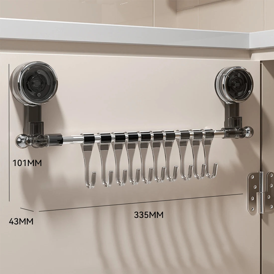 31/33.5Cm Bathroom Suction Cup Wall Towel Holder No-Punching Rotatable Towel Robe Coat Rack Kitchen Bathroom Shelf with 10 Hooks