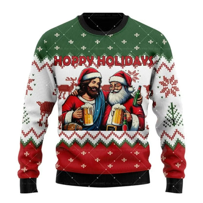 Christmas Santa Claus Beer Autumn Winter Fashion Sweatshirts for Men & Women