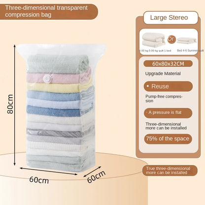 Vacuum Compression Bag Thickened Non-Pumping Pressing Stereo Storage Bag Clothes Quilt Quilt down Jacket Storage Bag #4161