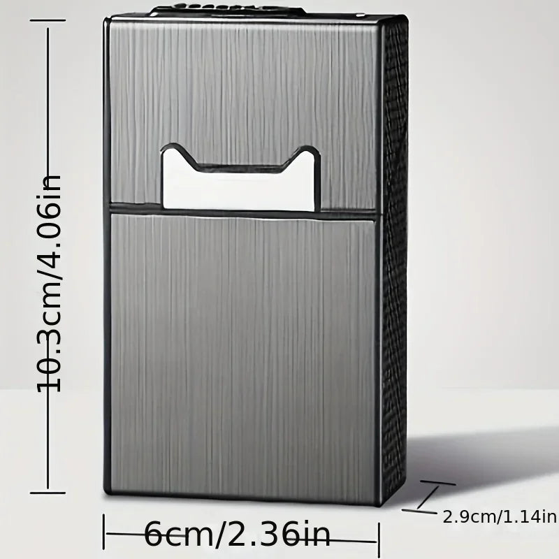 Cigarette Case with Lighter 2 in 1 USB Rechargeable Flameless Windproof Electric Lighter Cigarettes Box for Smoking Accessories