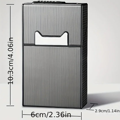 Cigarette Case with Lighter 2 in 1 USB Rechargeable Flameless Windproof Electric Lighter Cigarettes Box for Smoking Accessories