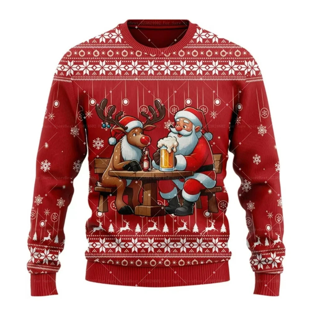 Christmas Santa Claus Beer Autumn Winter Fashion Sweatshirts for Men & Women