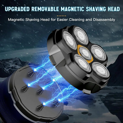 Electric Head Shavers for Bald Men 6D Magnetic Razor Hair Trimmer USB Rechargeable LED Display Waterproof Beard Shavers