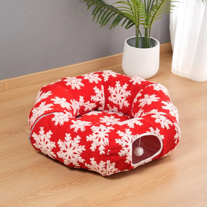 Red Christmas Cat Bed
