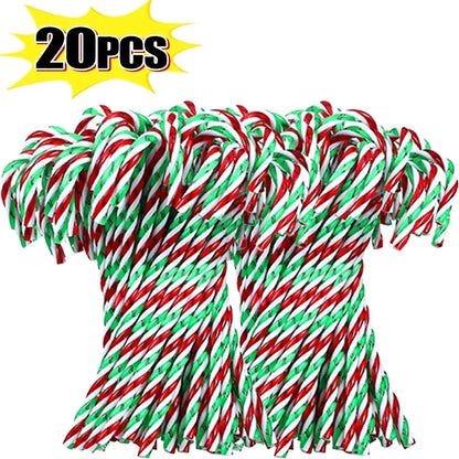 Christmas Candy Canes Xmas Tree Acrylic Crutch Hanging Pendant Ornaments New Year Party Home Decoration Kids Toy Gifts 10/20Pcs